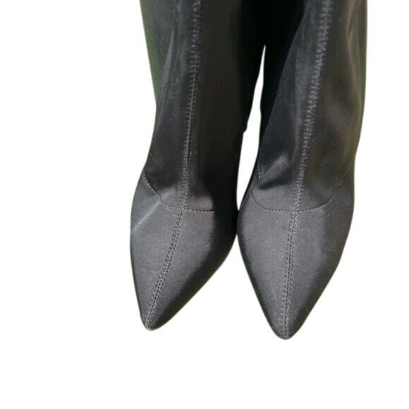 Truffle Collection Black Thigh High Stiletto Boots Pointed Toe Size 8 - Picture 4 of 5